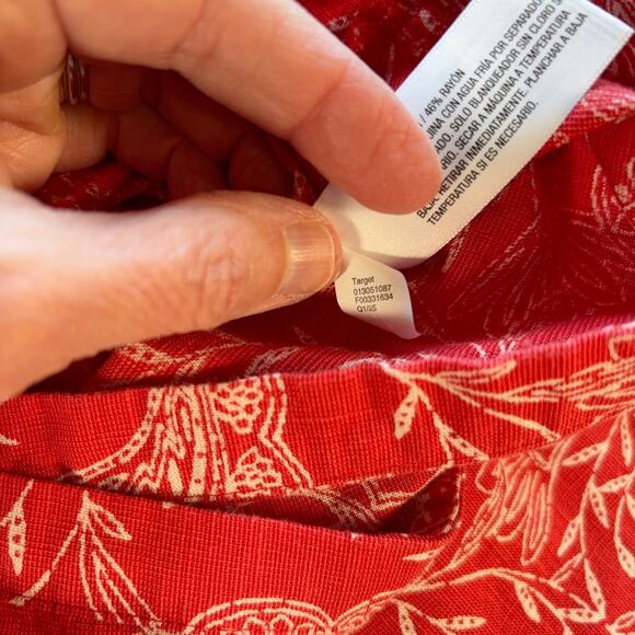 Universal Threads XS Skirt Red White Cotton Rayon Blend Midi Casual Wrap Ruffles - Picture 6 of 8